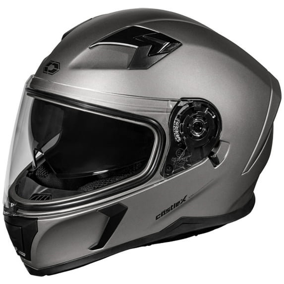 Castle X, 36-4036, Adult Full Face Helmet - Single Lens - DOT Approved - CX390 SOLID - Matte Titanium, Large