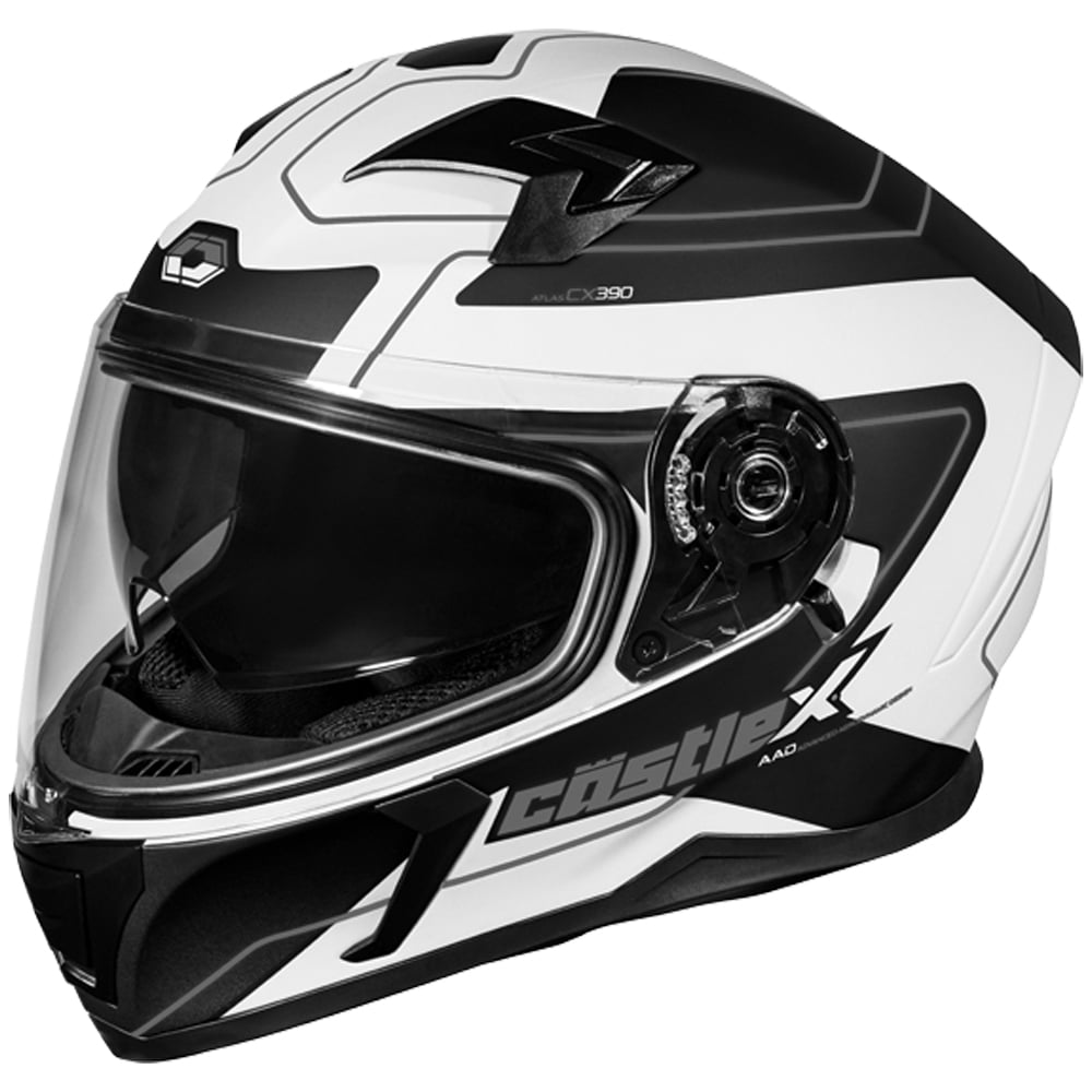 Castle X, 36-4109T, Adult Full Face Helmet - Single Lens - DOT Approved - CX390 ATLAS - Matte White/Black, 3X-Large