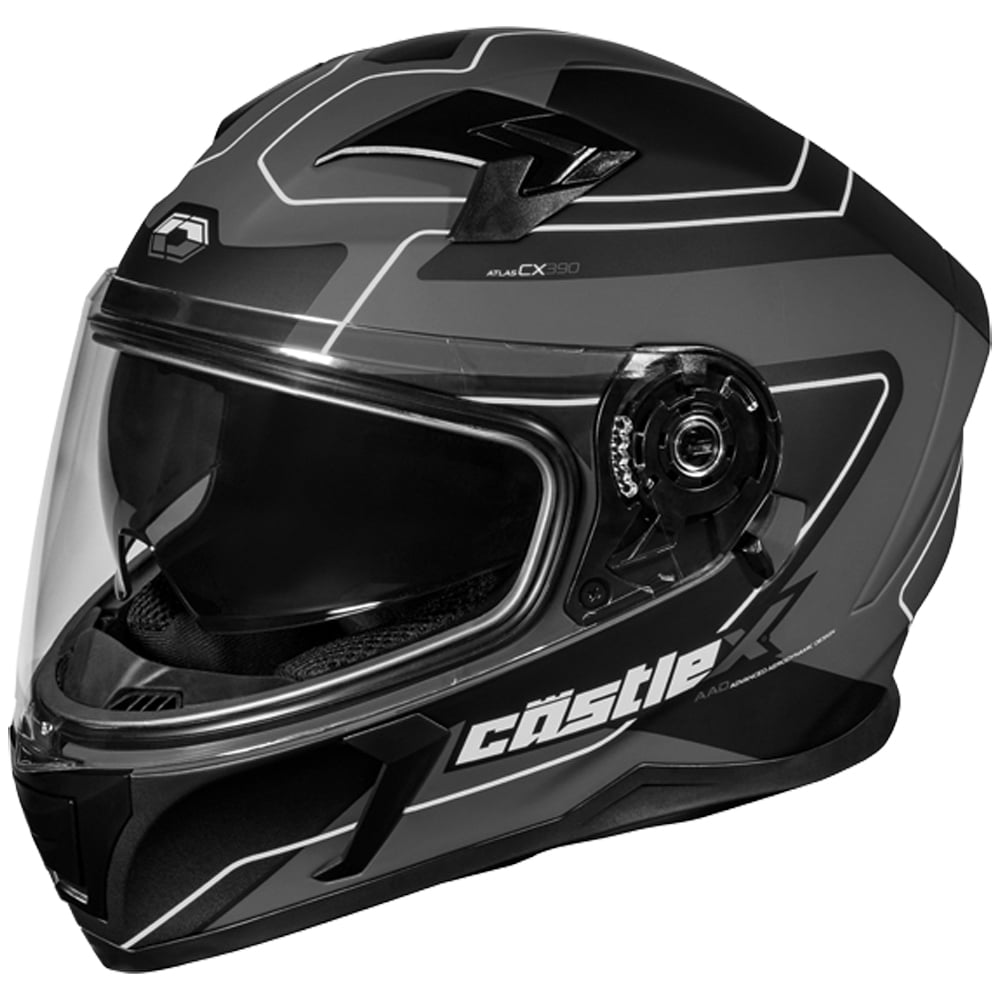 Castle X, 36-4172, Adult Full Face Helmet - Single Lens - DOT Approved - CX390 ATLAS - Matte Charcoal/Black, Small