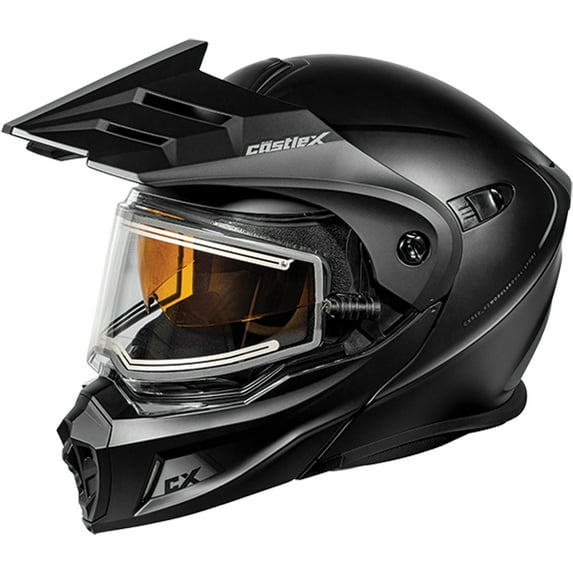 Castle X, 45-22089T, Adult CX950 V2 Dual Sport Modular Snowmobile Helmet Heated Shield - SOLID - Matte Black, 3X-Large