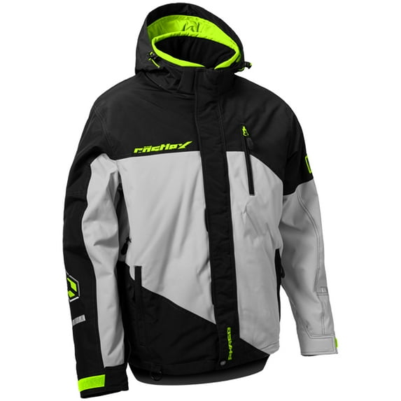 Castle X, 70-3426, Mens Phase G4 Snowmobile Jacket - Black/Silver/Hi-Vis, Large