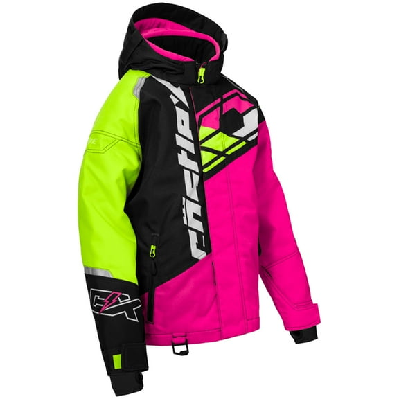 Castle X, 72-7986, Youth Code G4 Snowmobile Jacket - Pink Glo/Black/Hi-Vis, Large