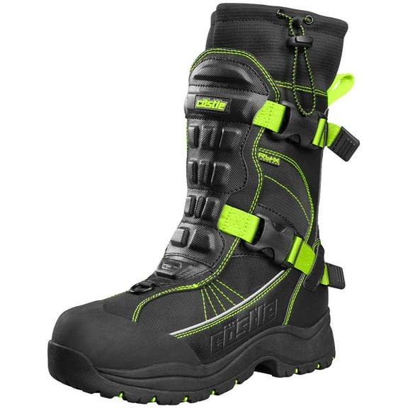 Castle X Barrier 2 Mens Snowmobile Boots Black/Hi-Vis Yellow 8 USA