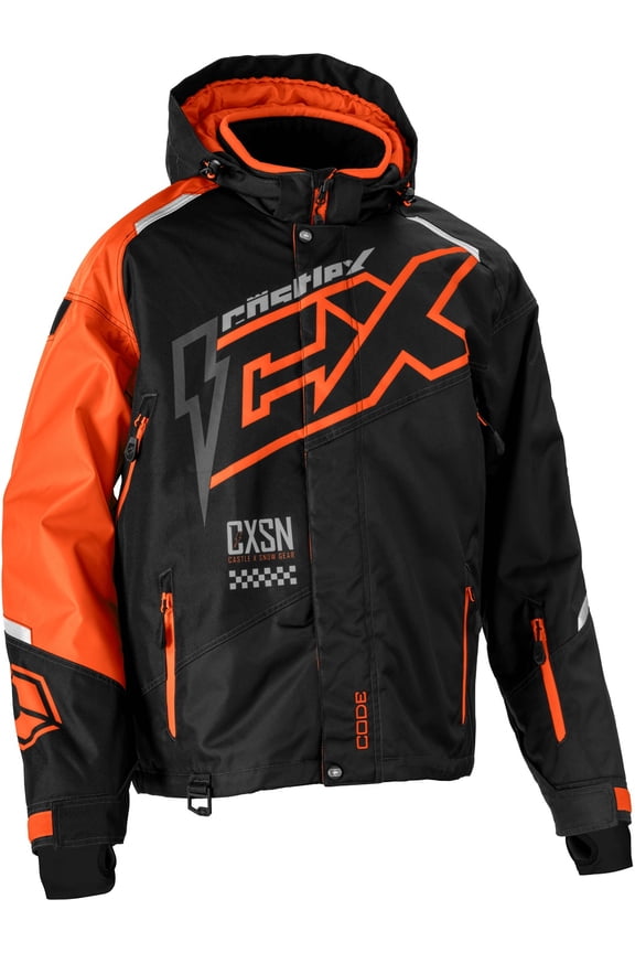 X Code G5 Mens Snow Jacket Black/Orange MD