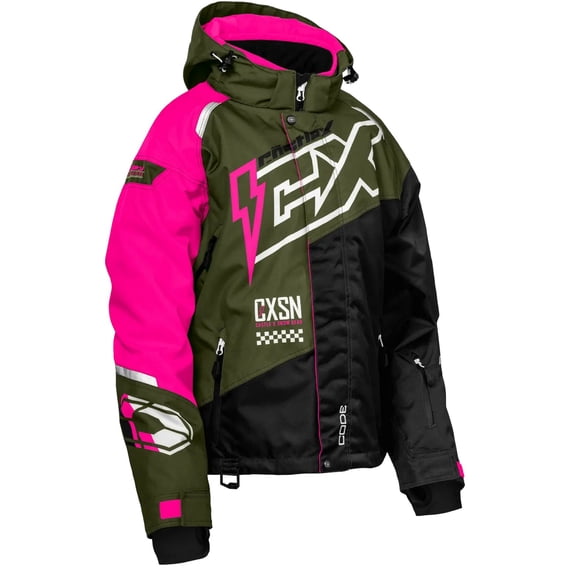 Castle X Code G5 Womens Snow Jacket Olive/Pink Glow LG