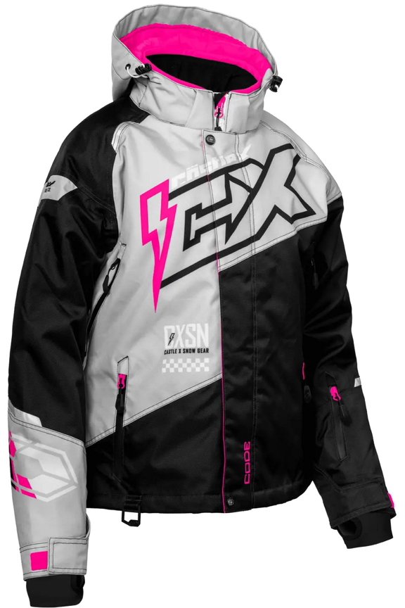 X Code G5 Womens Snow Jacket Silver/Black/Pink Glow MD
