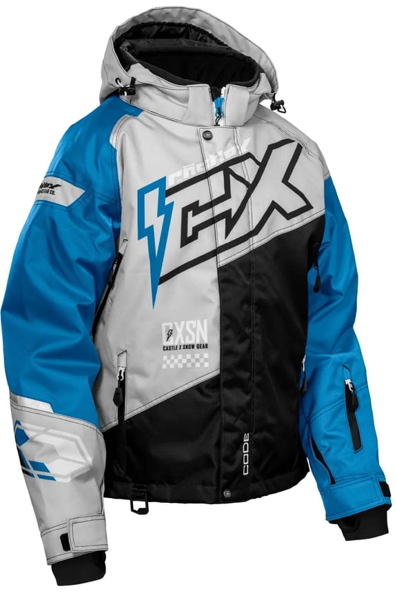 X Code G5 Womens Snow Jacket Silver/Process Blue XL