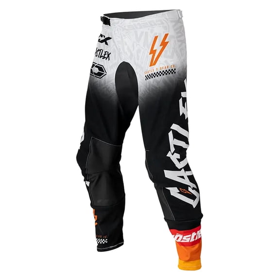 Castle X R1 Mens MX Offroad Pants White/Black/Orange 40 USA