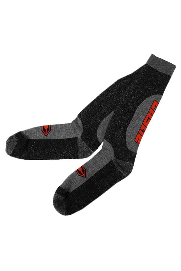 X Powersports Men Regulator Durable Knit Comfort Riding Socks,Gray & Red
