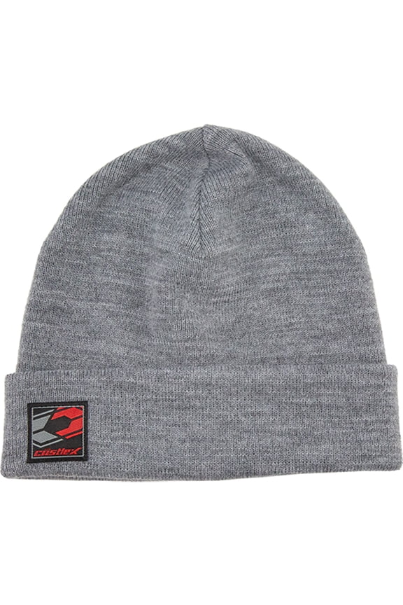 X Tag Roll-Over Beanie Hat Gray