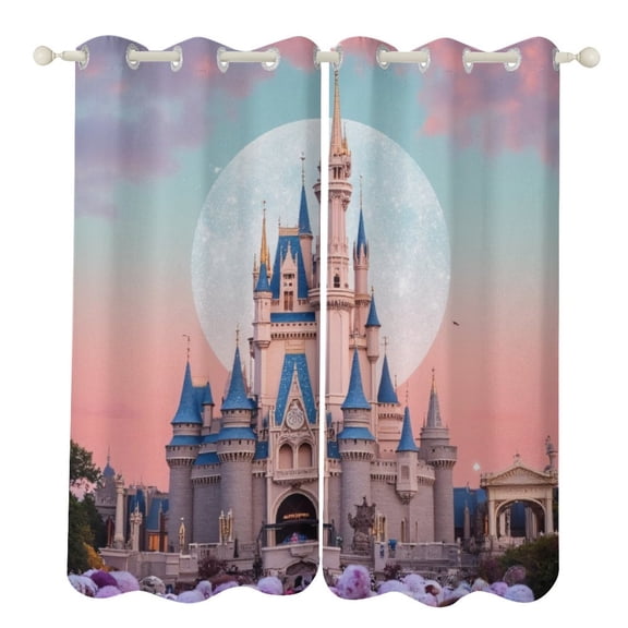 Castle at Sunset Luxury Window Curtains Blinds for Living Room Kids Bedroom Bathroom Kicthen Door Home Decor 2 Panels