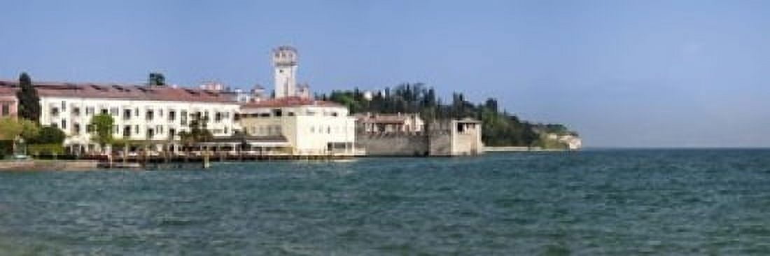 Castle at the lakeside Scaliger Castle Lake Garda Sirmione Lombardy Italy Canvas Art - Panoramic Images (18 x 6)