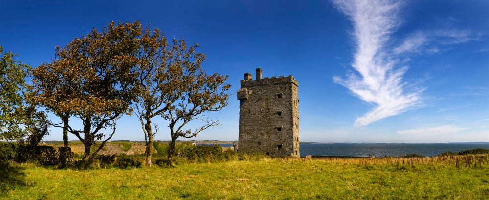 Castle at the riverside MacMahon Castle River Shannon Carrigaholt County Clare Republic of Ireland Canvas Art - Panoramic Images (27 x 9)