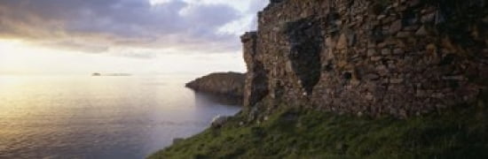 Castle at the waterfront Duntulm Castle Isle Of Skye Scotland Canvas Art - Panoramic Images (36 x 12)