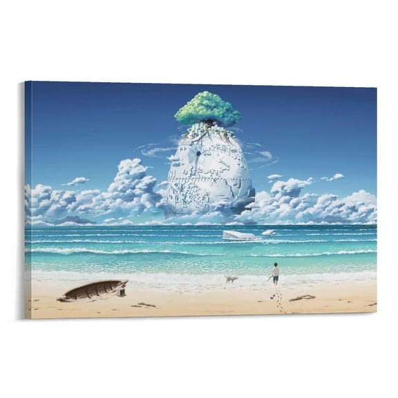 Castle in The Sky Anime Classic Poster Wall Art Poster Scroll Canvas Painting Picture Living Room Decor Home 24x36inch(60x90cm)