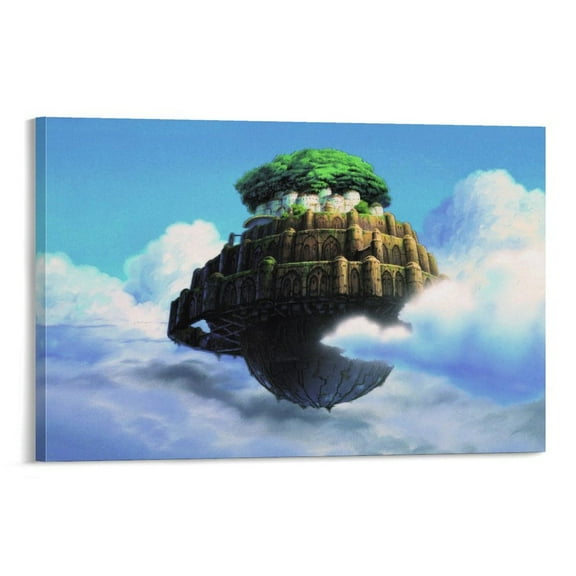 Castle in The Sky Poster Anime Home Decor Poster Wall Art Hanging Picture Print Bedroom Decorative Painting Posters Room Aesthetic 12x18inch(30x45cm)