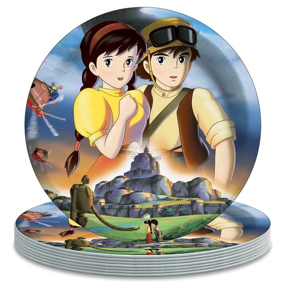 Castle in the Sky Paper Plates Birthday Decorations Party Supplies Tableware Disposable Dinnerware