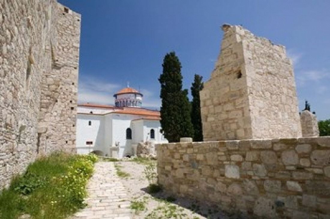 Castle of Lykourgos Logothetis Pythagorio Samos Aegean Islands Greece Canvas Art - Walter Bibikow DanitaDelimont (36 x 24)