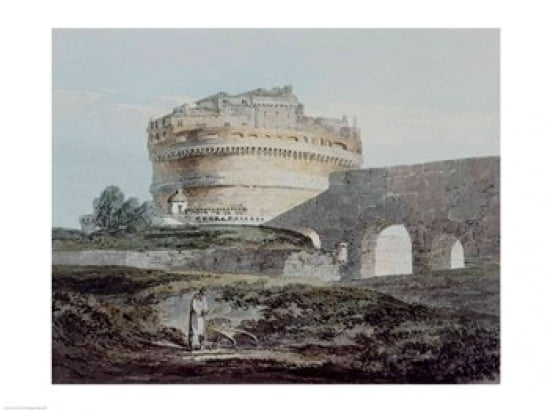 Castle of San Angelo Rome Canvas Art - JMW Turner (24 x 18)