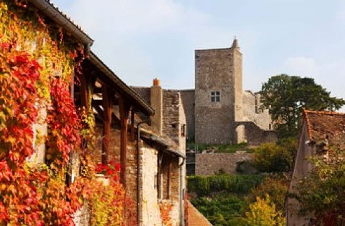 Castle on a hill Brancion Maconnais Saone-et-Loire Burgundy France Canvas Art - Panoramic Images (36 x 24)