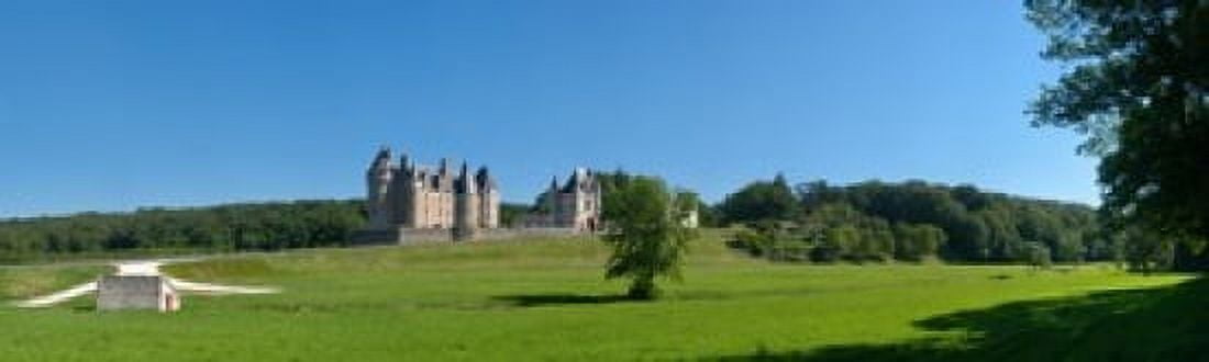 Castle on a hill Chateau de Montpoupon Indre-Et-Loire Pays-De-La-Loire Touraine France Canvas Art - Panoramic Images (15 x 5)