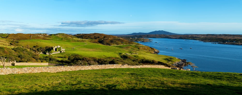 Castle on a hill Clifden Castle Clifden Connemara County Galway Republic of Ireland Canvas Art - Panoramic Images (36 x 12)
