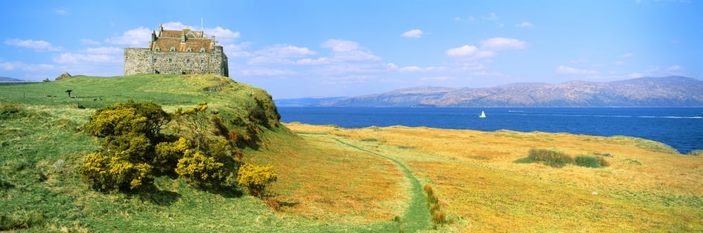 Castle on a hill Duart Castle Isle of Mull Argyll Scotland Canvas Art - Panoramic Images (27 x 9)