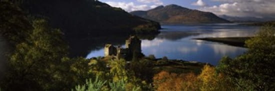 Castle on a hill Eilean Donan Loch Duich Highlands Region Inverness-Shire Scotland Canvas Art - Panoramic Images (36 x 12)