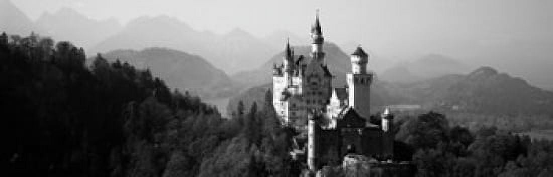 Castle on a hill Neuschwanstein Castle Bavaria Germany Canvas Art - Panoramic Images (18 x 6)