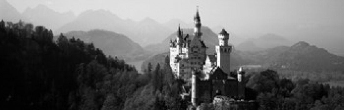 Castle on a hill Neuschwanstein Castle Bavaria Germany Canvas Art - Panoramic Images (36 x 12)