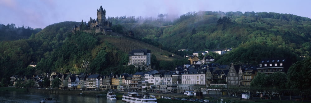 Castle on a hill Reichsburg Castle Mosel River Cochem-Zell Rhineland-Palatinate Germany Canvas Art - Panoramic Images (12 x 36)