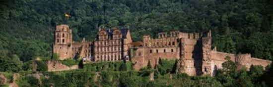 Castle on a hillside Heidelberg Baden-Wurttemberg Germany Canvas Art - Panoramic Images (36 x 12)