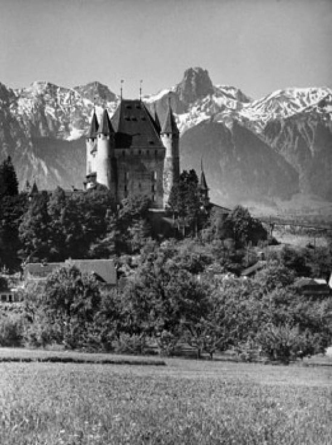 Castle on a landscape Zahringen-Kyburg Castle Thun Switzerland Canvas Art - (24 x 36)