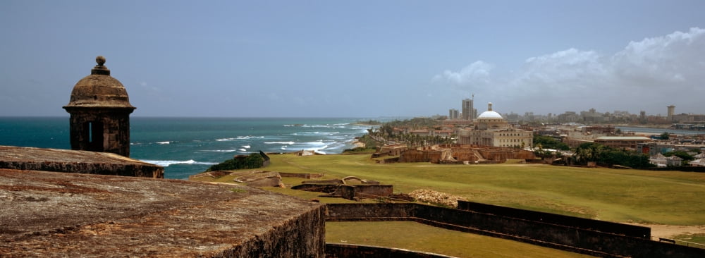 Castle on the coast Castillo De San Cristobal Old San Juan San Juan Puerto Rico Canvas Art - Panoramic Images (36 x 12)