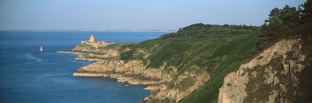 Castle on the coast Fort-La-Latte Cap Frehel Frehel Cotes-dArmor Brittany France Canvas Art - Panoramic Images (36 x 12)