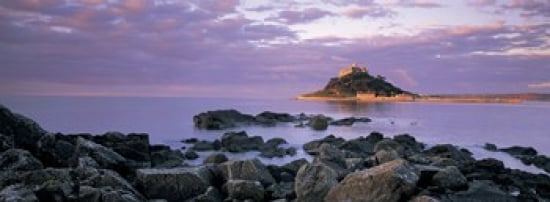 Castle on top of a hill St Michaels Mount Cornwall England Canvas Art - Panoramic Images (36 x 13)