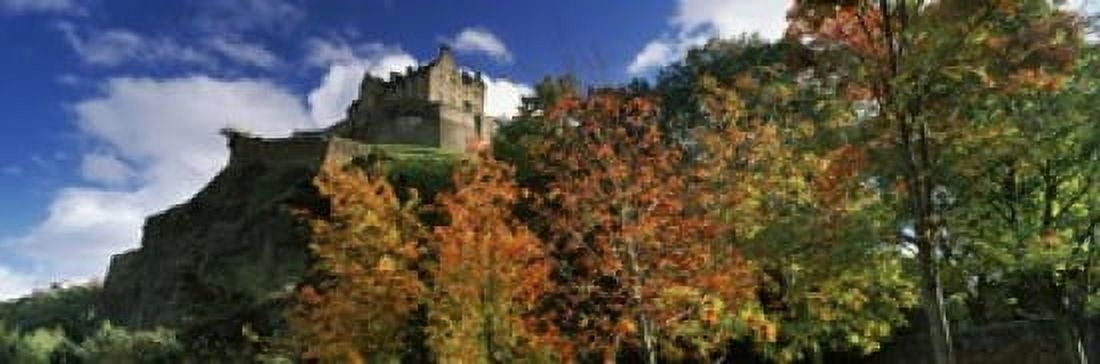 Castle viewed through a garden Edinburgh Castle Edinburgh Scotland Canvas Art - Panoramic Images (18 x 6)