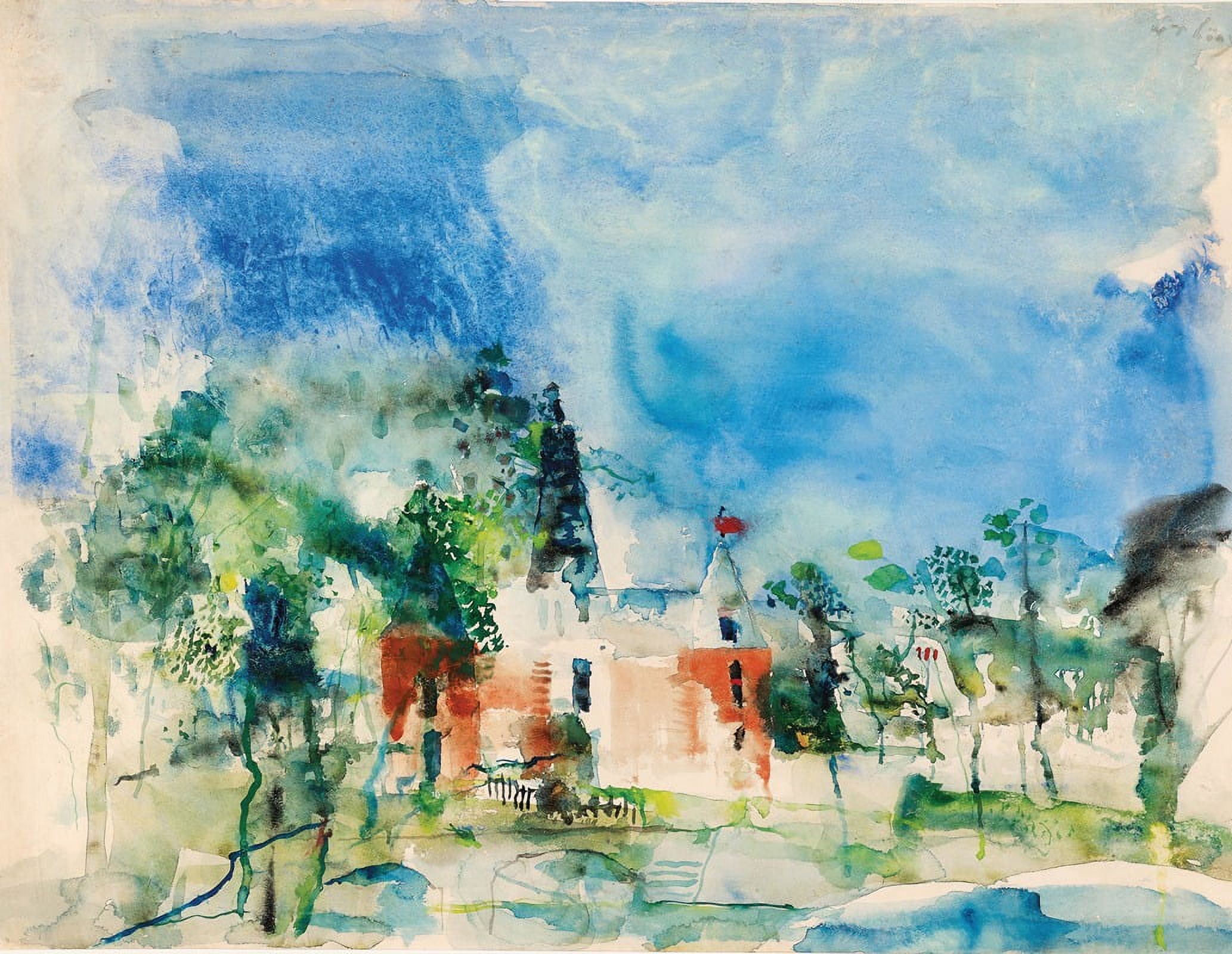 Castle with red towers (1930s) Poster Print by Wilhelm Thöny (24 x 36