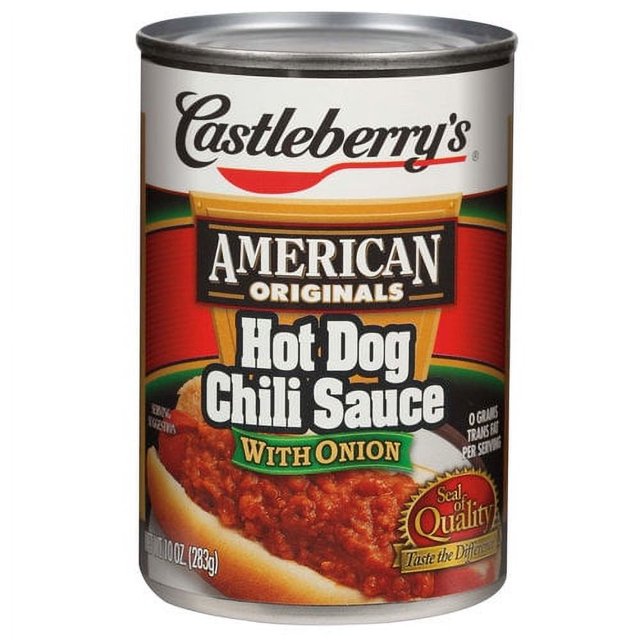 Castleberry's American Originals Hot Dog Chili Sauce with Onion, 10 oz Can