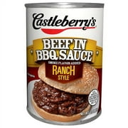 Castleberry’s Beef in BBQ Sauce Ranch Style, 10 oz Can – Heat-and-Serve Shredded Beef Sandwich Filling