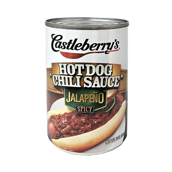 Castleberrys Hot Dog Chili Sauce Jalapeo Spicy, 10 oz Can Spicy Chili Dog Topping for Quick Meals