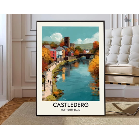 Castlederg County Tyrone Poster, Unframed Paper Poster 8x10in