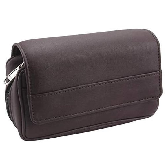 Castleford Brown Leather Combination Tobacco Pouch Holds 2 Pipes