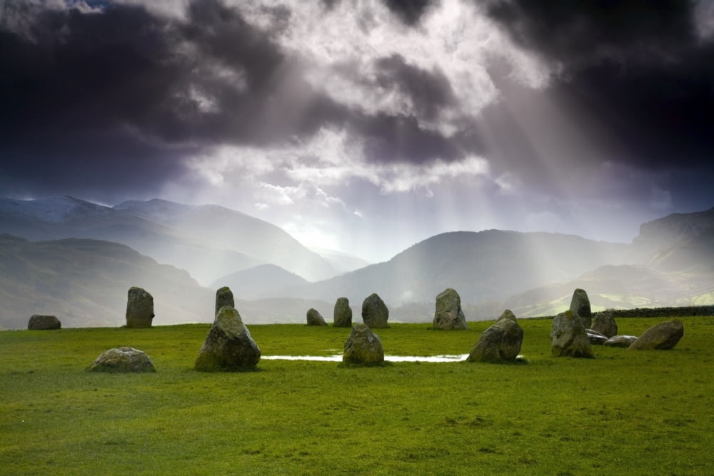 Castlerigg Stone Circle Kendal Cumbria England Canvas Art - John Doornkamp Design Pics (19 x 12)