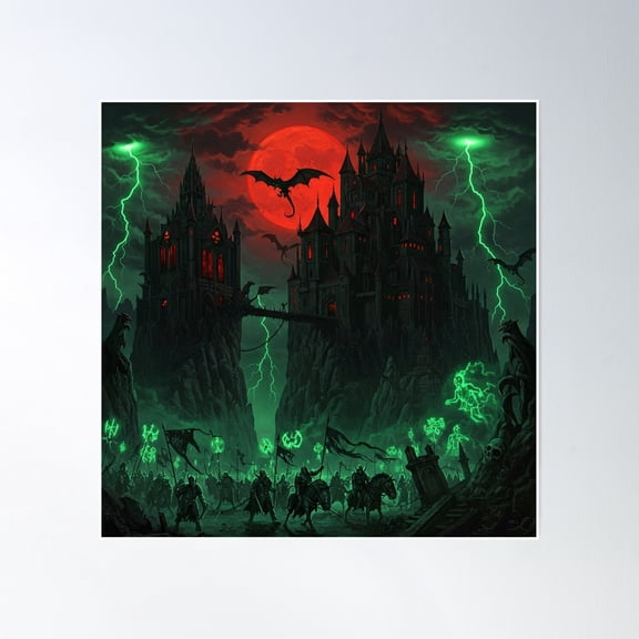 Castles-Dark Fantasy Poster Wall Art, Modern Wall Decor, 16x16 UNFRAMED