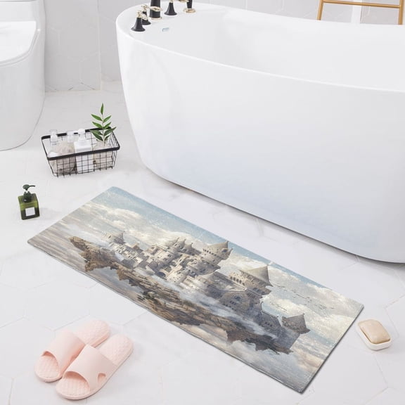 Castles Float in Air Bath Mat 39x20 Non-Slip Bathroom Rugs Absorbent Soft Plush Quick Dry for Tub Shower Kitchen Home Decor