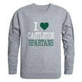 thumbnail image 1 of Castleton University Spartans I Love Crewneck Sweatshirt, Heather Grey - Medium, 1 of 1