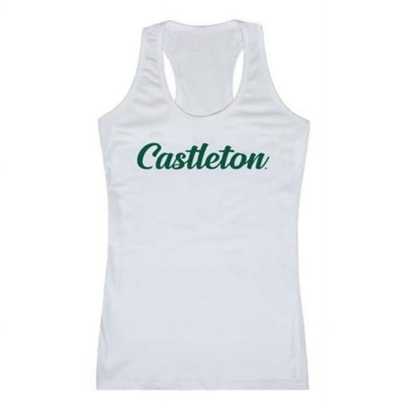 Castleton University Spartans Script Tank Top, White - Large