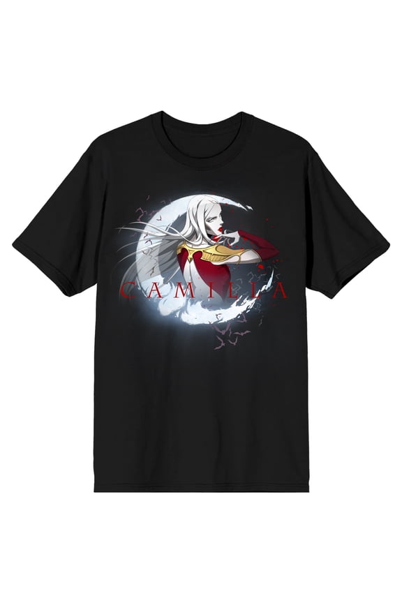 Castlevania Camilla Character Men's Black Graphic Tee-XXL