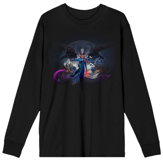 Castlevania Isaac Winged Demon Men's Black Long Sleeve Shirt-Small
